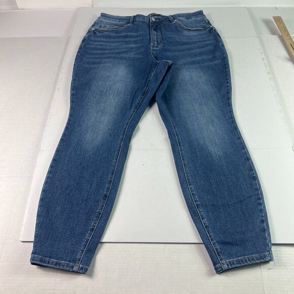 Judy Blue Jeans Women's Plus 34x27* Skinny High Rise Blue Stretch Denim Tag 18W - Picture 1 of 16